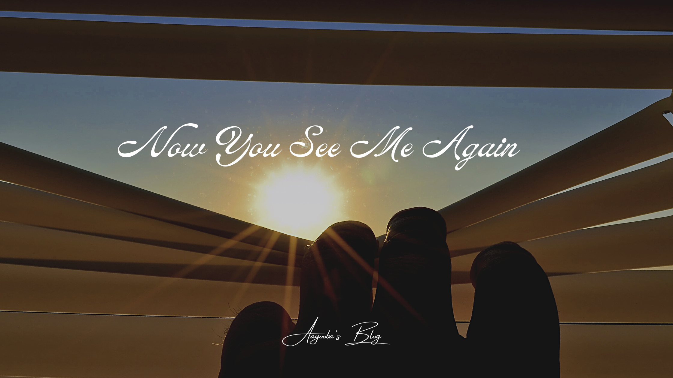 blog banner for post "now you see me again" for Aayooba's blog